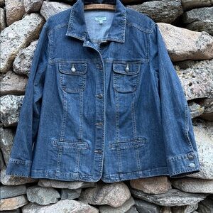 💙 Croft & Barrow Denim Jacket – Women’s 1X – Classic Blue Jean Jacket 💙